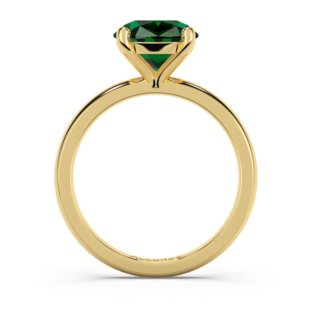 Emerald Solitaire Engagement Ring 14K Yellow Gold (3.00ct)
