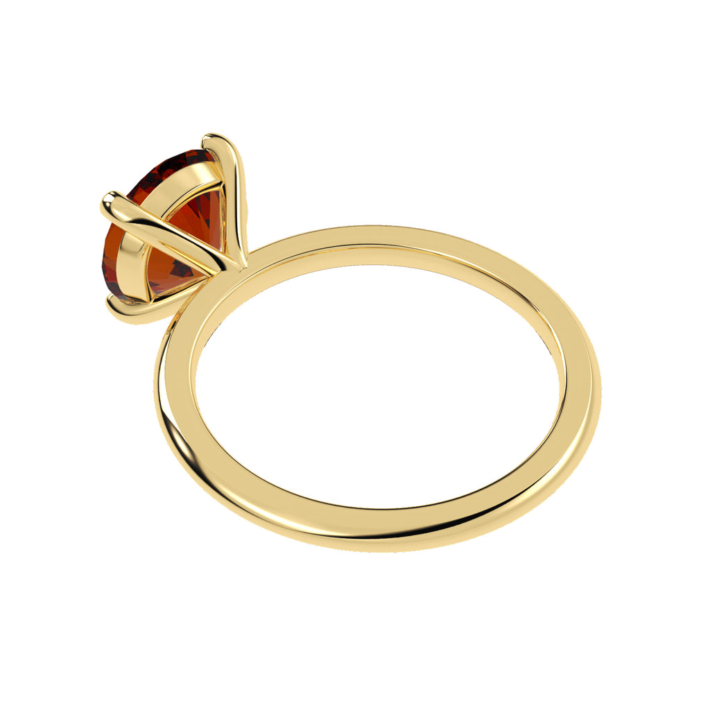 Lab Ruby Solitaire Engagement Ring 14K Yellow Gold (3.50ct)
