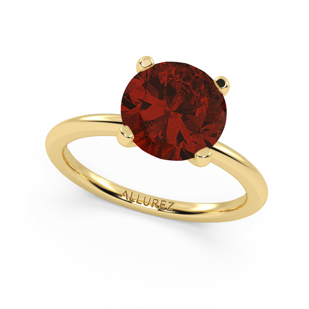 Ruby Solitaire Engagement Ring 14K Yellow Gold (3.50ct)