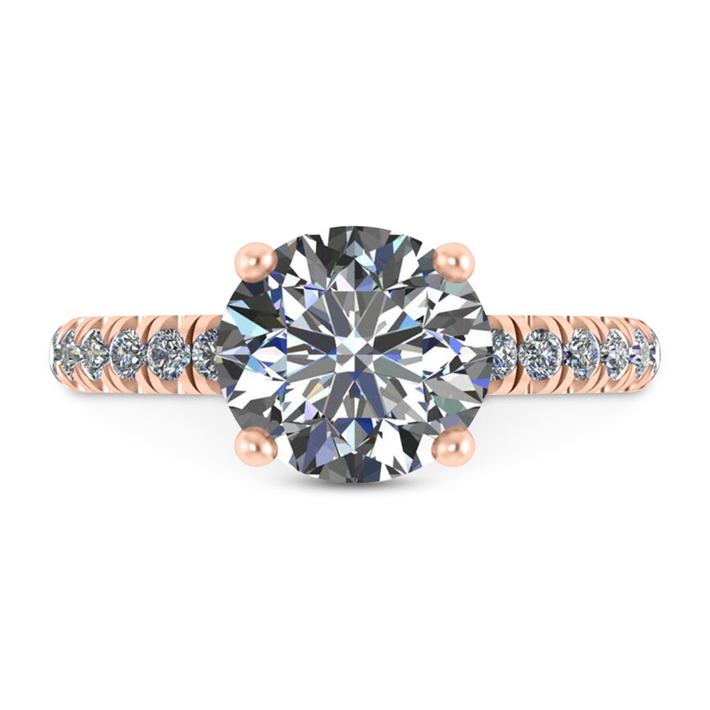 Round Lab Diamond Solitaire Engagement Ring 14K Rose Gold (3.92ct)