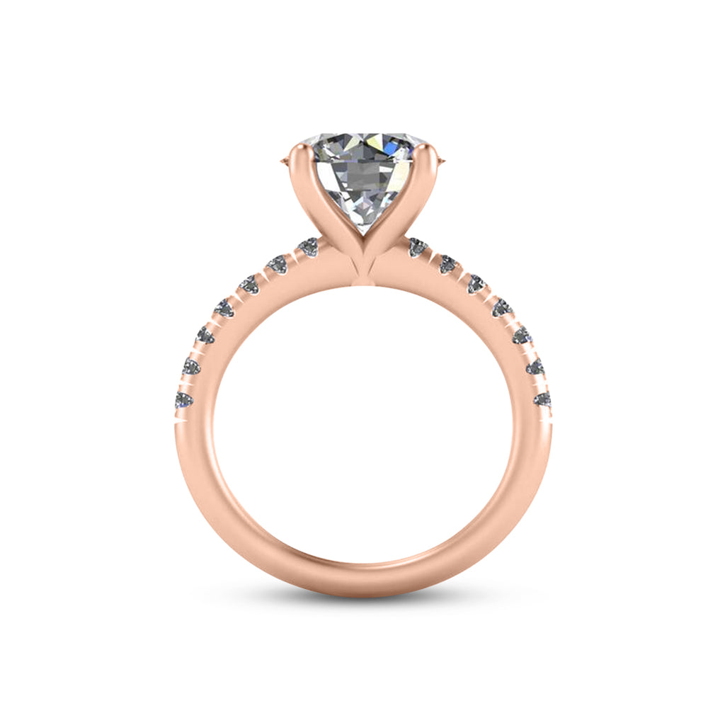 Round Lab Diamond Solitaire Engagement Ring 14K Rose Gold (3.92ct)