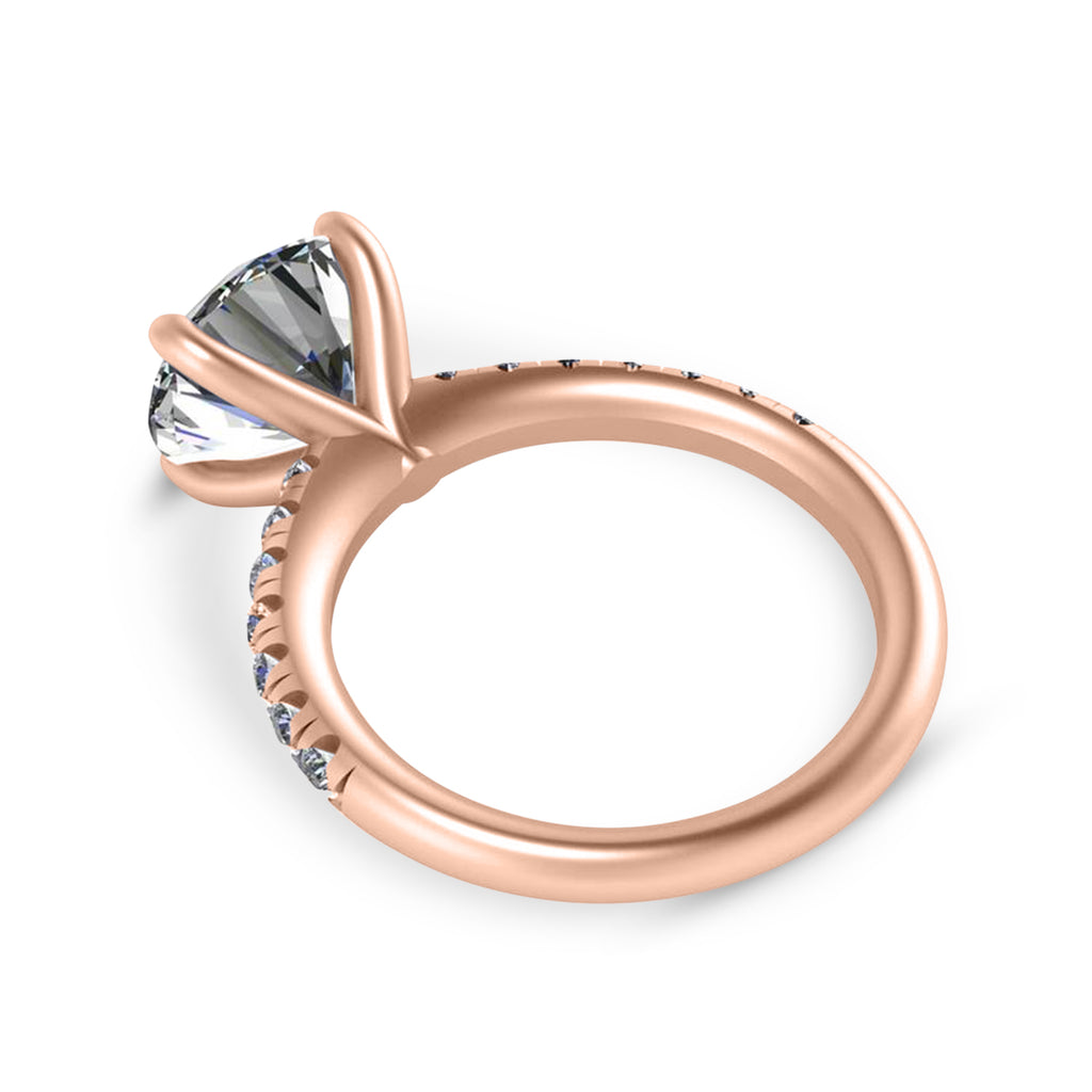 Round Lab Diamond Solitaire Engagement Ring 14K Rose Gold (3.92ct)