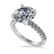 Round Lab Diamond Solitaire Engagement Ring 14K White Gold (3.92ct)