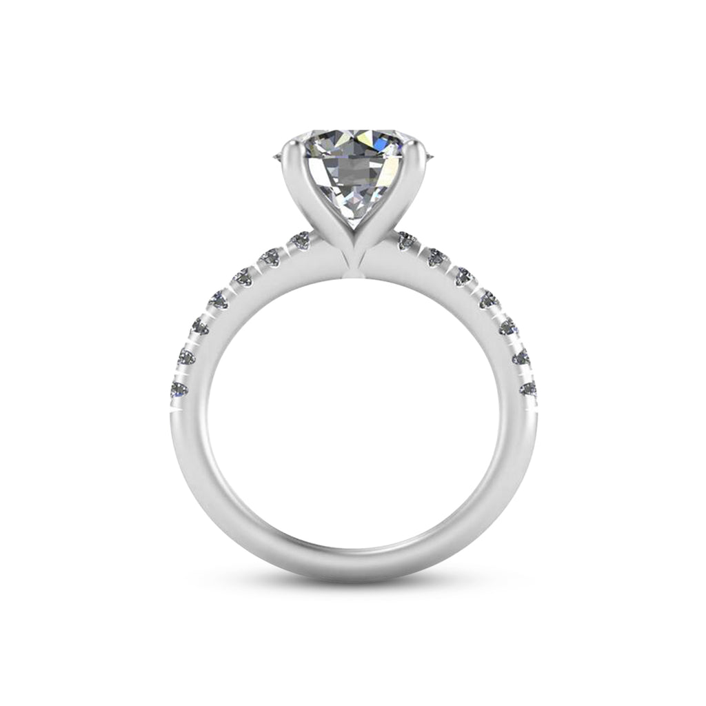 Round Lab Diamond Solitaire Engagement Ring 14K White Gold (3.92ct)