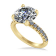 Round Moissanite Diamond Solitaire Engagement Ring 14K Yellow Gold (3.92ct)