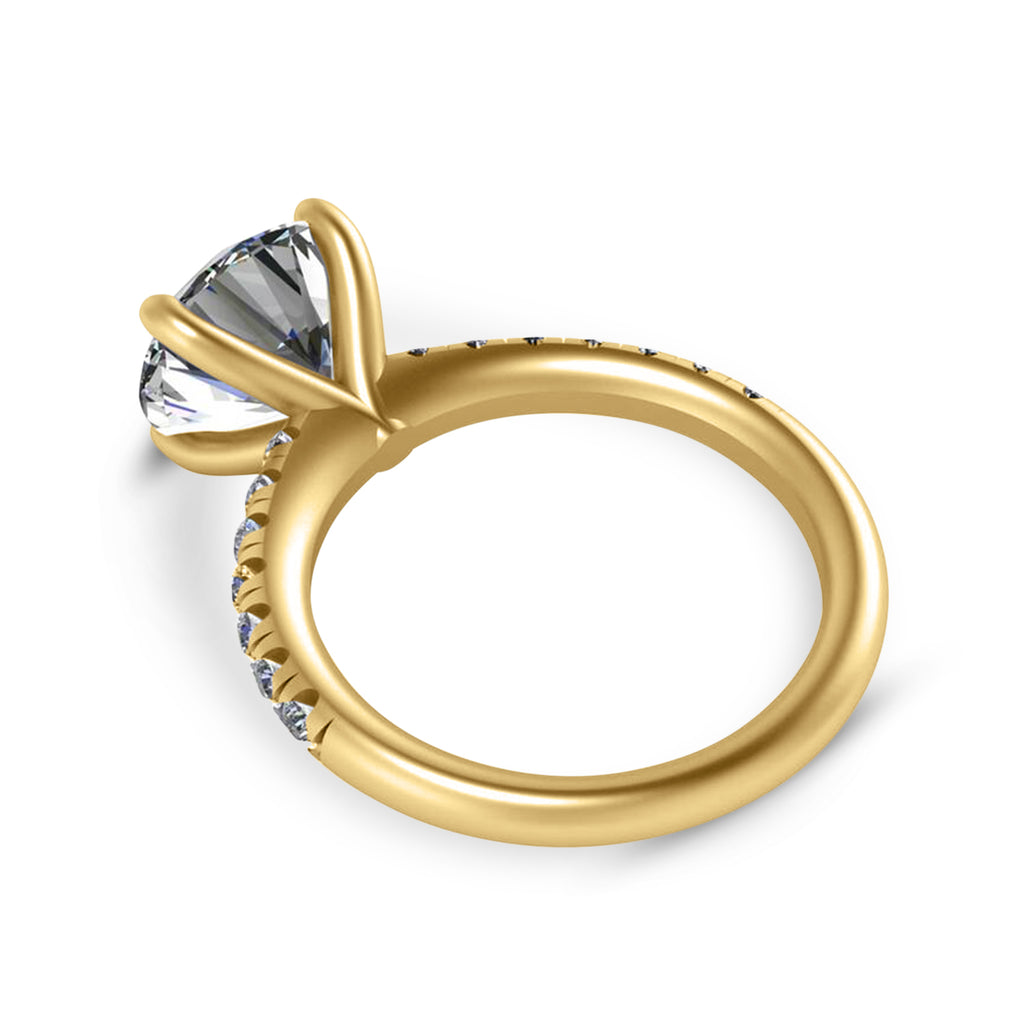 Round Moissanite Diamond Solitaire Engagement Ring 14K Yellow Gold (3.92ct)