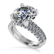 Round Moissanite Diamond Solitaire Ring Bridal Set 14K White Gold (4.87ct)
