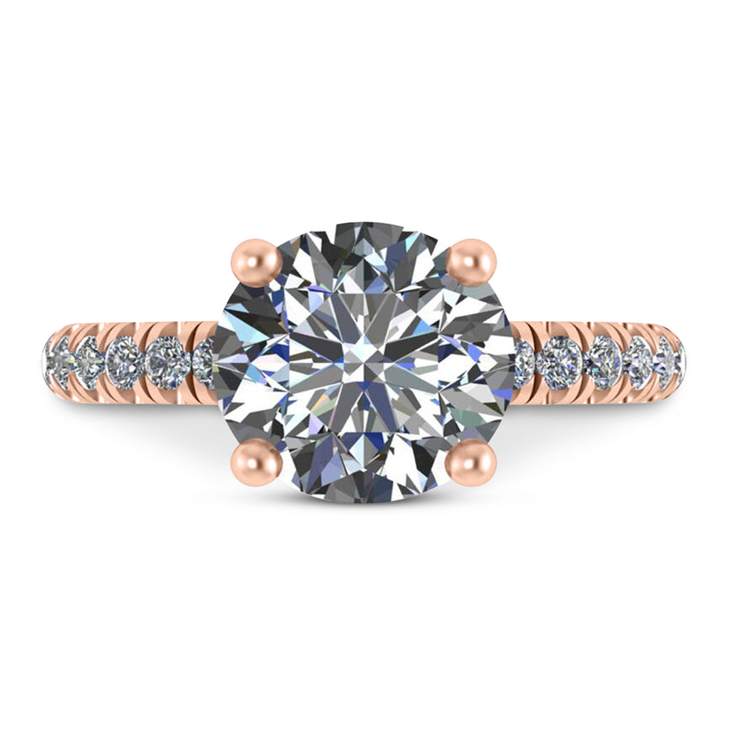 Round Lab Diamond Solitaire Engagement Ring 14K Rose Gold (4.42ct)