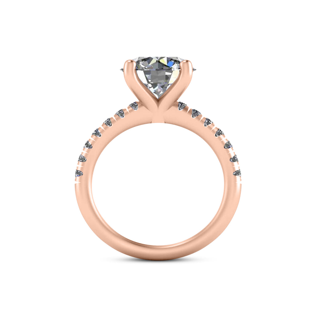 Round Lab Diamond Solitaire Engagement Ring 14K Rose Gold (4.42ct)