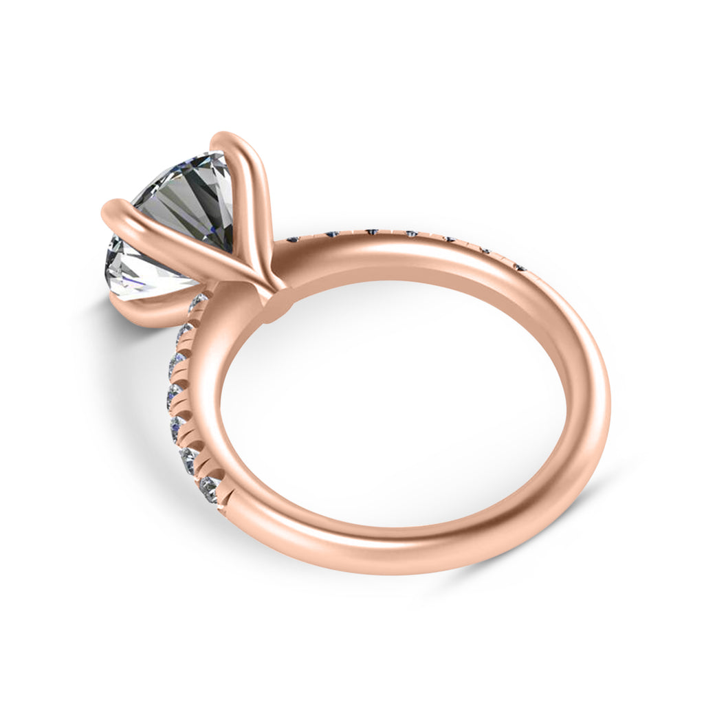 Round Lab Diamond Solitaire Engagement Ring 14K Rose Gold (4.42ct)