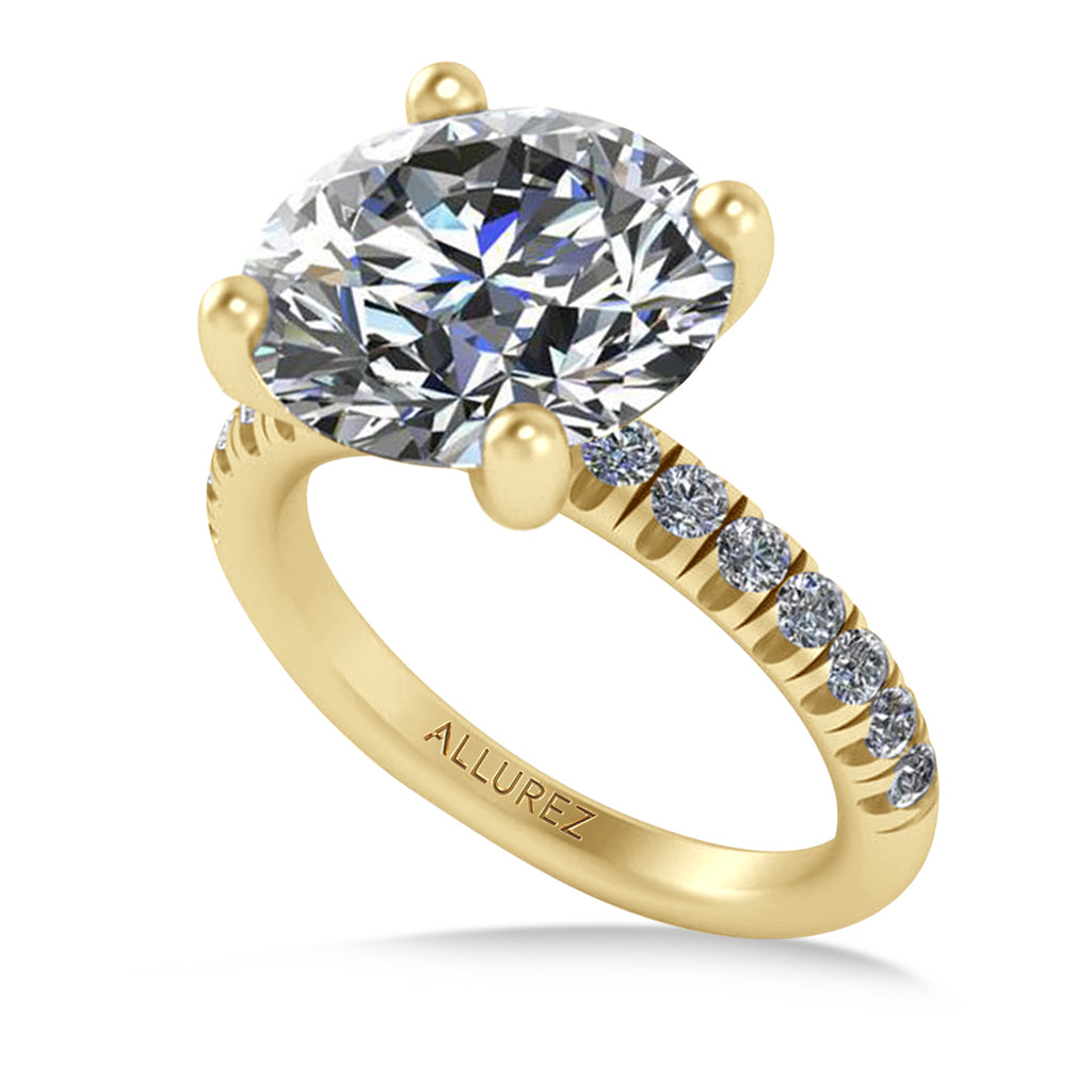 Round Lab Diamond Solitaire Engagement Ring 14K Yellow Gold (4.42ct)