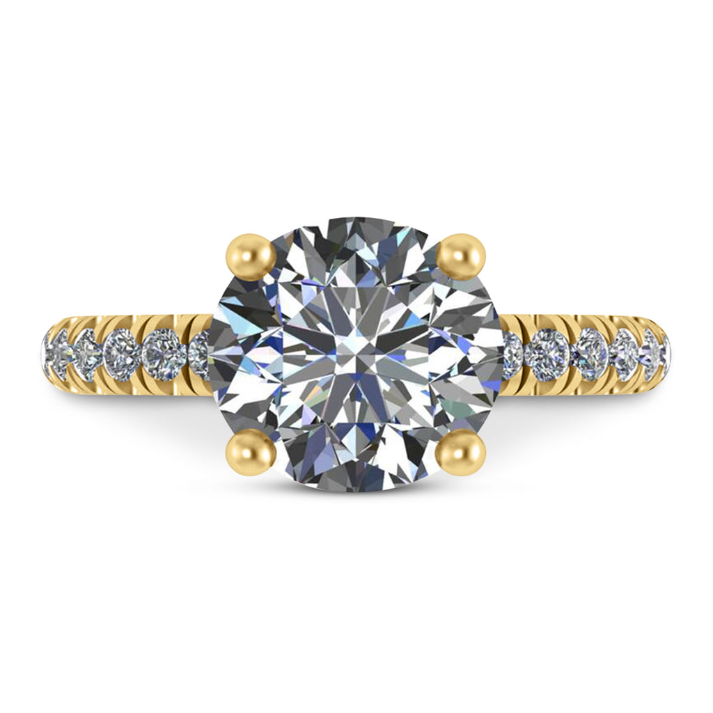 Round Lab Diamond Solitaire Engagement Ring 14K Yellow Gold (4.42ct)
