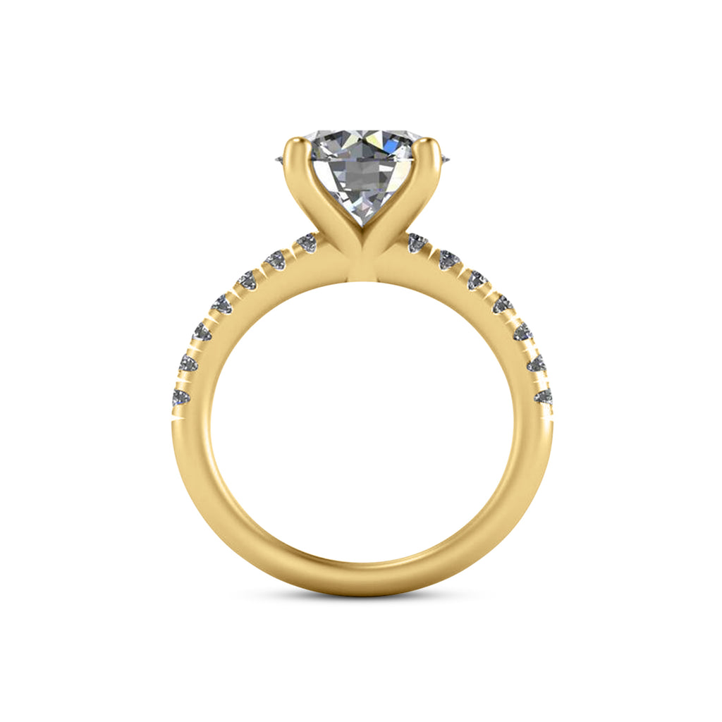 Round Lab Diamond Solitaire Engagement Ring 14K Yellow Gold (4.42ct)