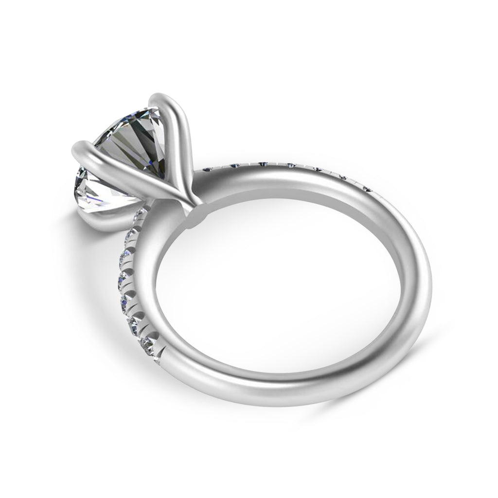 Round Moissanite Diamond Solitaire Engagement Ring 14K White Gold (4.42ct)