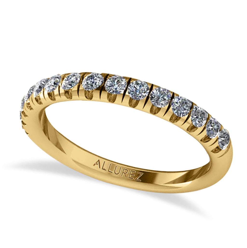 Round Moissanite Diamond Solitaire Ring Bridal Set 14K Yellow Gold (5.87ct)