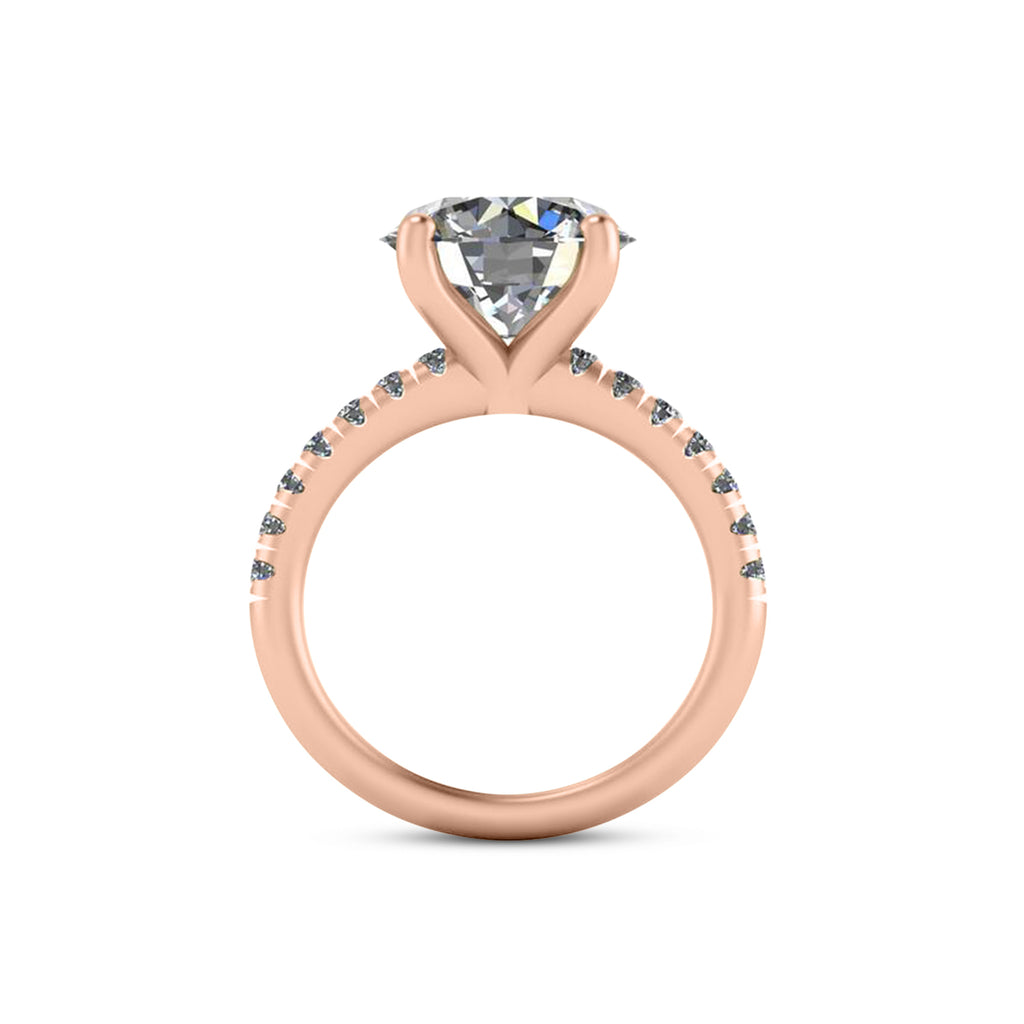 Round Lab Diamond Solitaire Engagement Ring 14K Rose Gold (5.42ct)