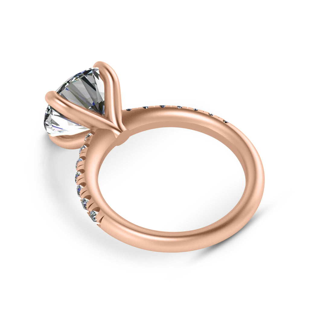 Round Lab Diamond Solitaire Engagement Ring 14K Rose Gold (5.42ct)