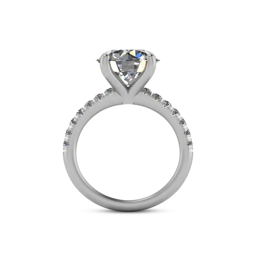 Round Lab Grown Diamond Solitaire Engagement Ring 14K White Gold (5.42ct)