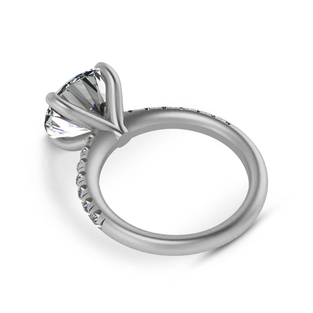 Round Lab Grown Diamond Solitaire Engagement Ring 14K White Gold (5.42ct)