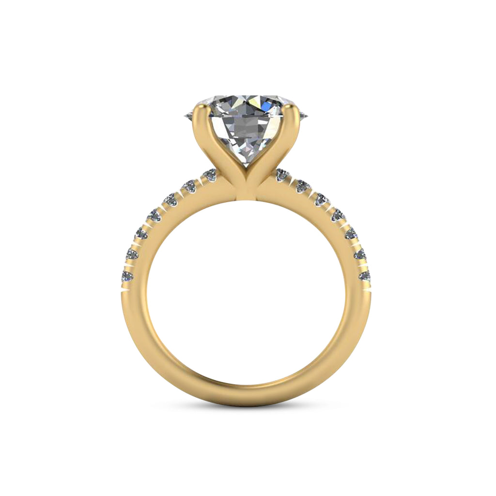 Round Lab Diamond Solitaire Engagement Ring 14K Yellow Gold (5.42ct)
