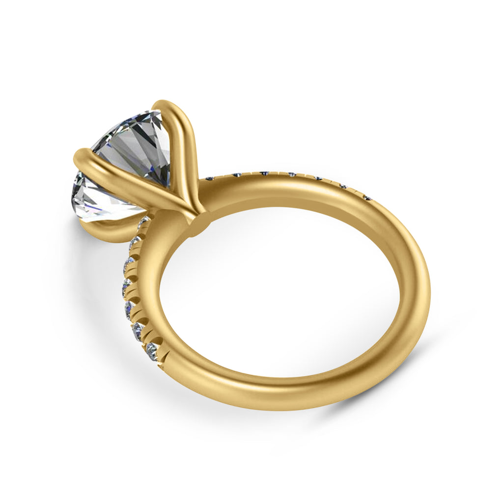 Round Lab Diamond Solitaire Engagement Ring 14K Yellow Gold (5.42ct)