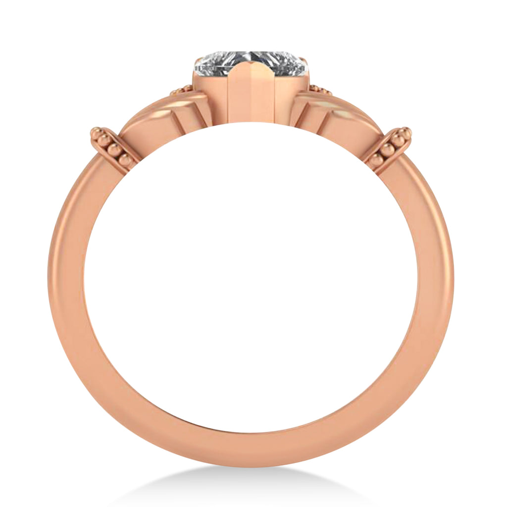 Diamond Heart & Marquise  Claddagh Ring 14K Rose Gold (0.89ct)