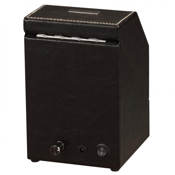 Black Leather & Suede Single Watch Winder w/ Display