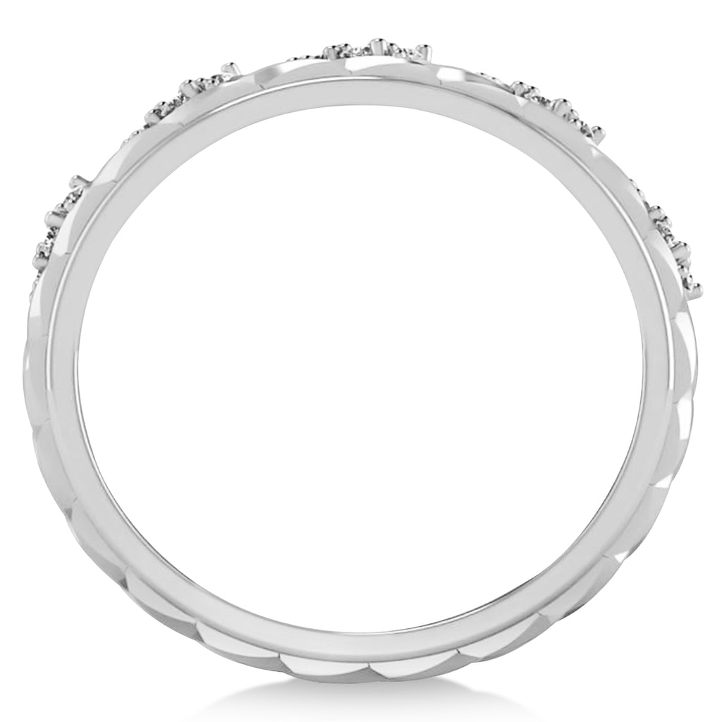 Men's Diamond Braided Band Eternity Ring Platinum (0.20ct)