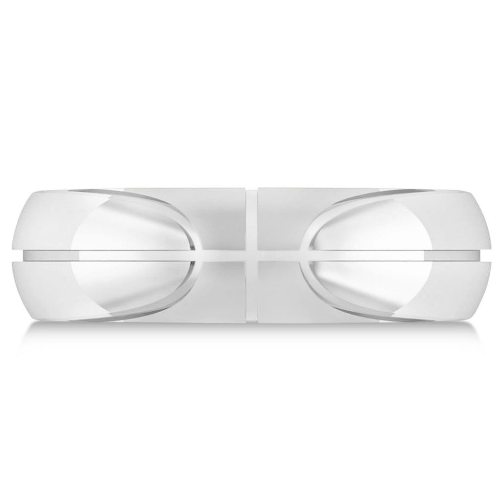 Men's Basketball Eternity Sports Band Ring 14k White Gold