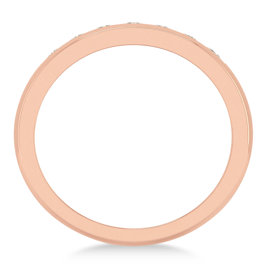 Men's Diamond Channel Set Ring Wedding Band 14k Rose Gold (0.49ct)