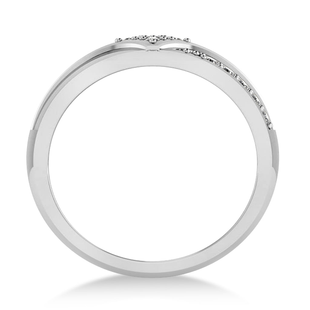 Diamond Gents Ring/Wedding Band For Men 14k White Gold (0.30ct)