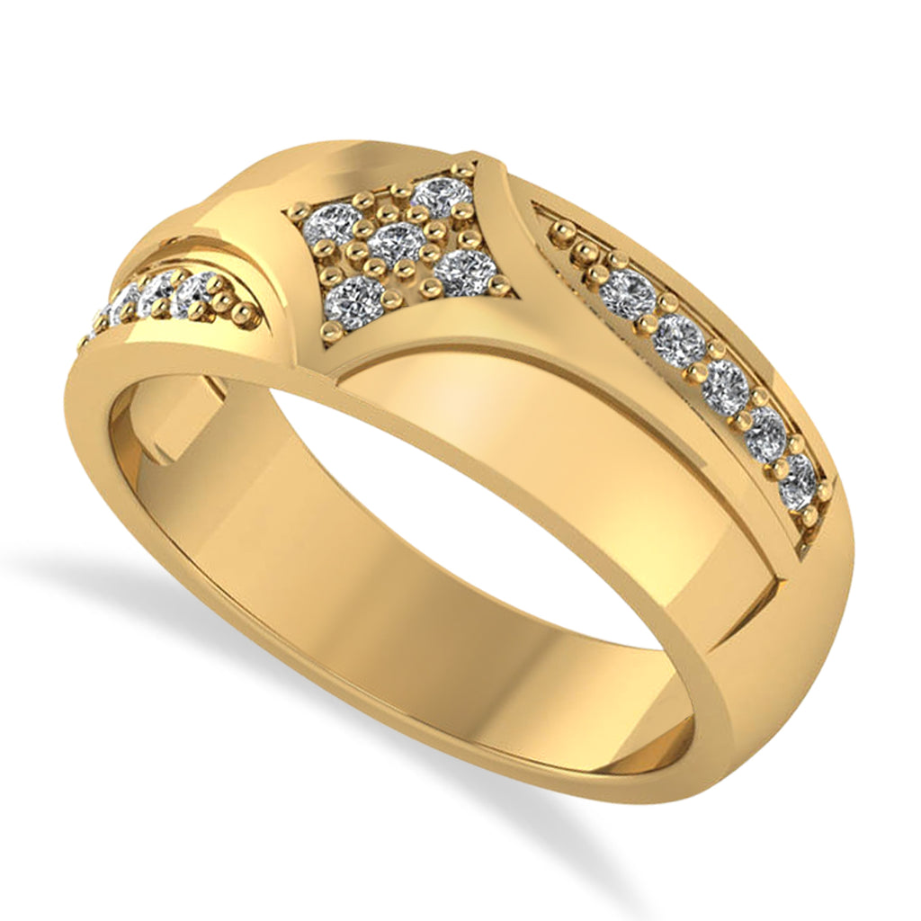 Diamond Gents Ring/Wedding Band For Men 14k Yellow Gold (0.30ct)