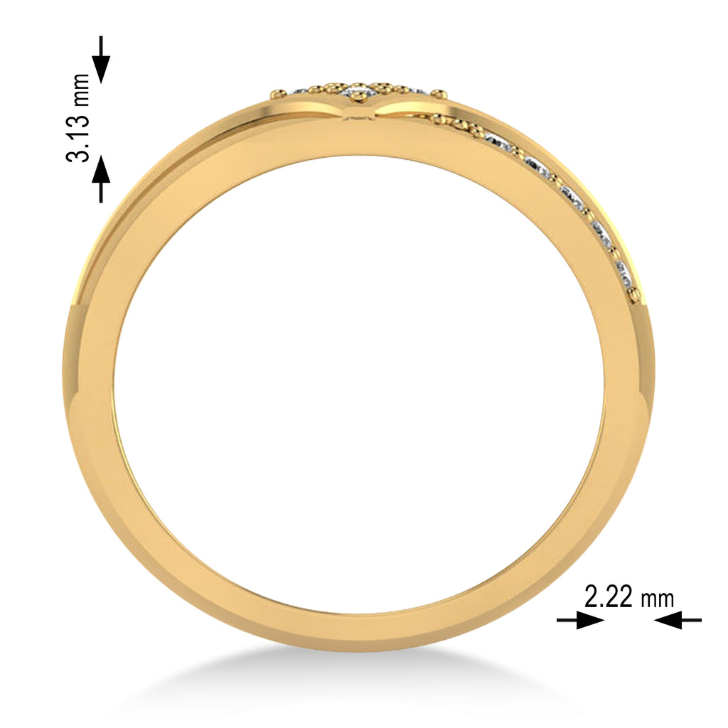 Diamond Gents Ring/Wedding Band For Men 14k Yellow Gold (0.30ct)