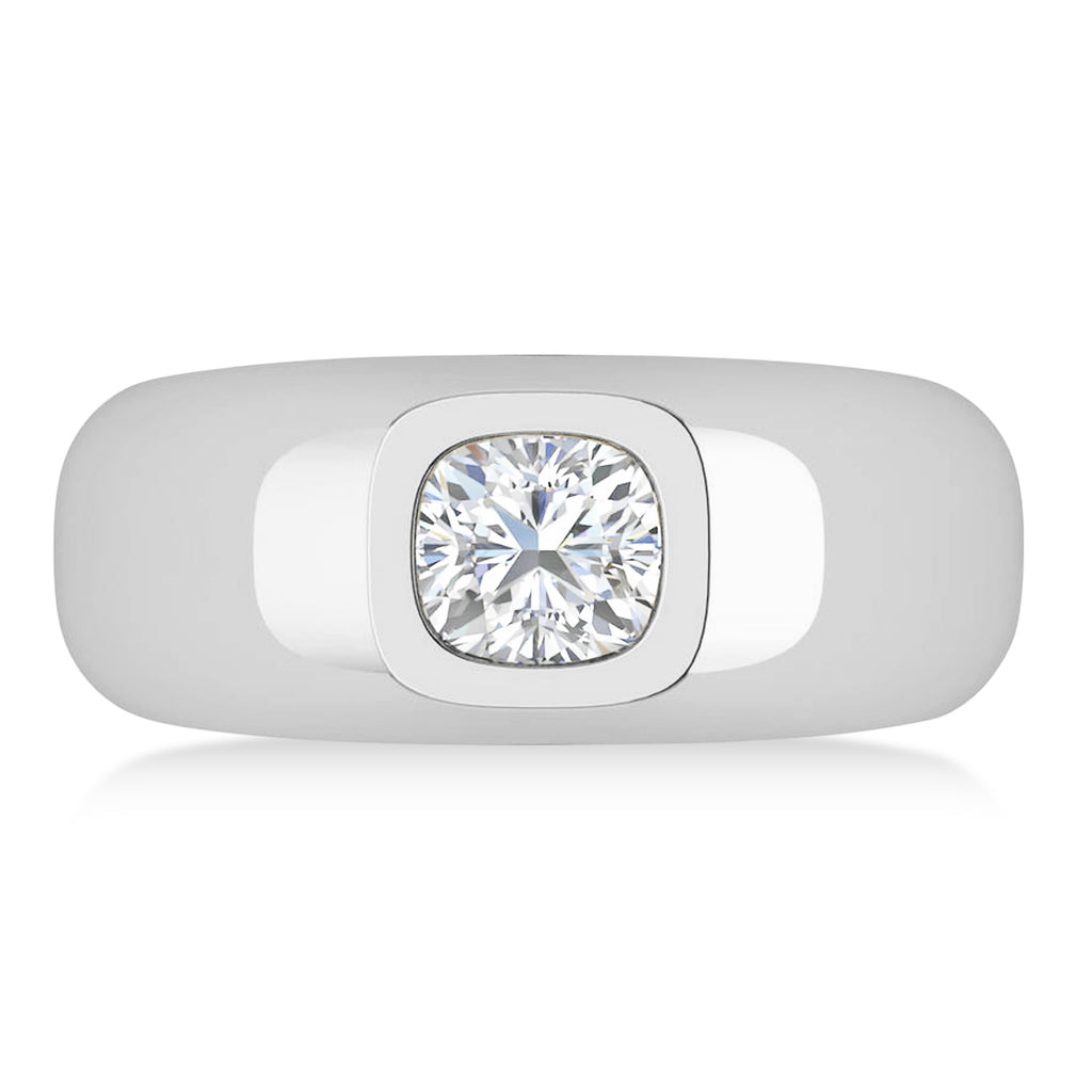 Men's Diamond Gypsy Ring 14k White Gold (1.00ct)