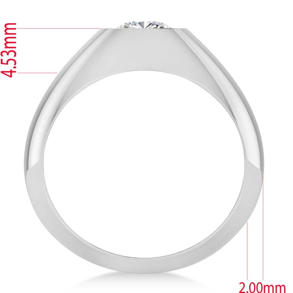 Men's Diamond Gypsy Ring 14k White Gold (1.00ct)