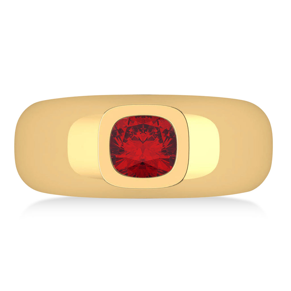 Men's Ruby Gypsy Ring 14k Yellow Gold (1.00ct)