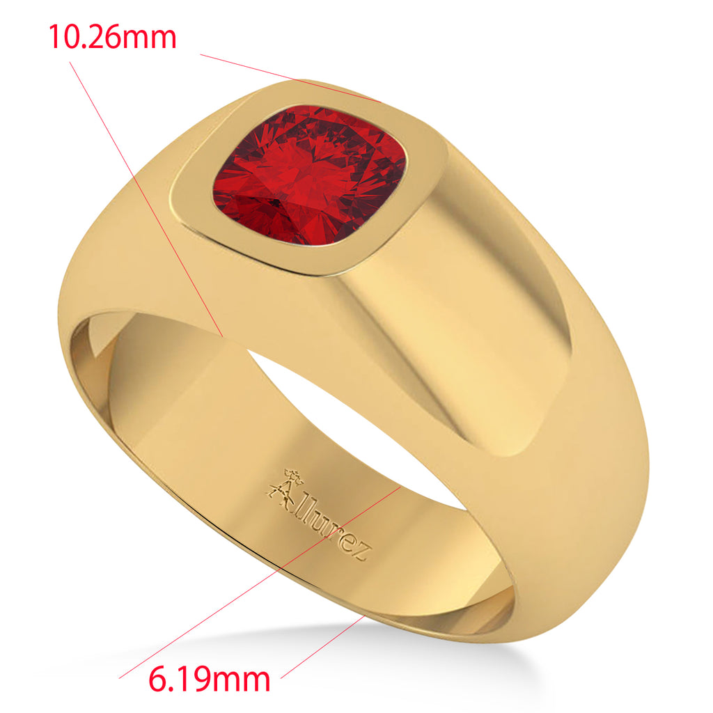 Men's Ruby Gypsy Ring 14k Yellow Gold (1.00ct)