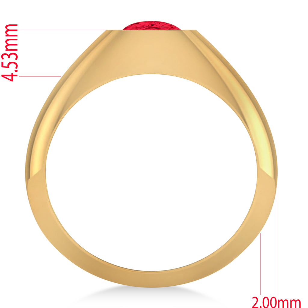 Men's Ruby Gypsy Ring 14k Yellow Gold (1.00ct)