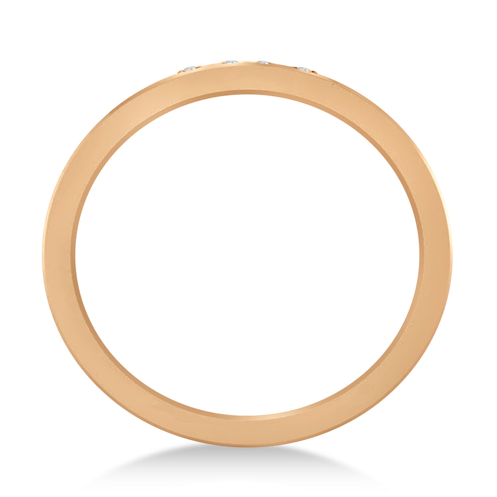 Diamond Strand Men's Ring/Wedding Band 14k Rose Gold (0.54ct)