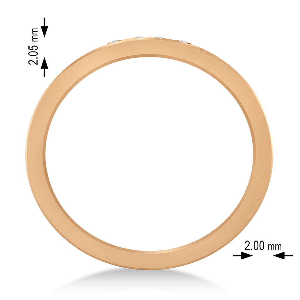 Diamond Strand Men's Ring/Wedding Band 14k Rose Gold (0.54ct)
