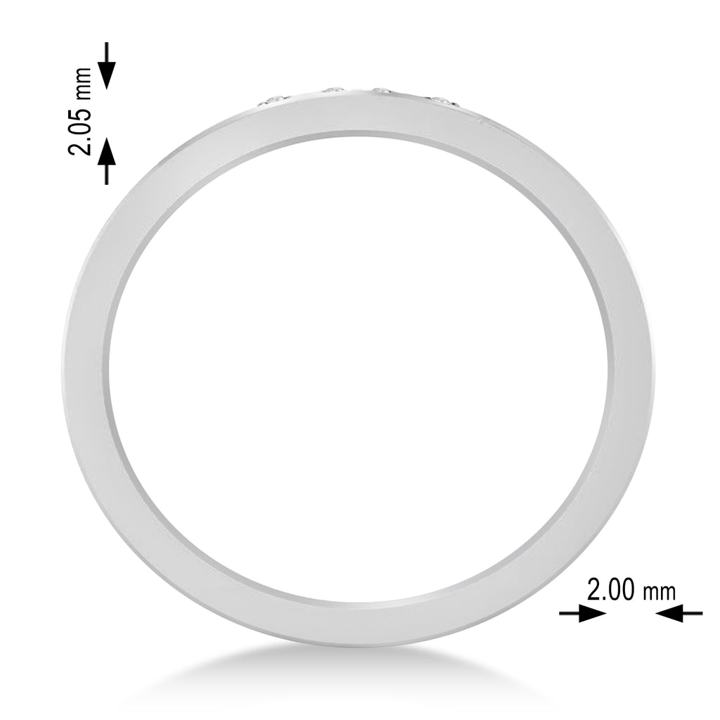 Diamond Strand Men's Ring/Wedding Band 14k White Gold (0.54ct)