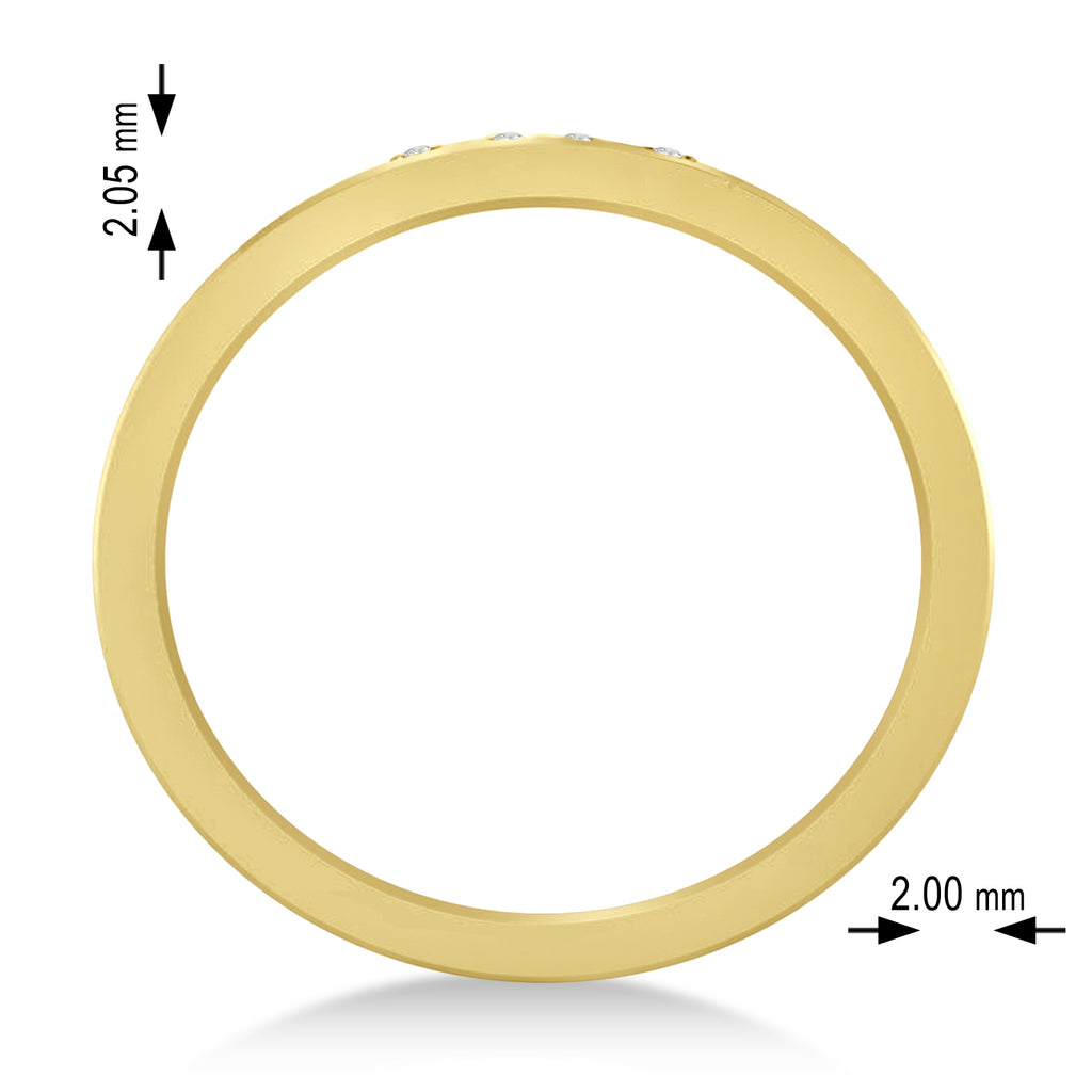 Diamond Strand Men's Ring/Wedding Band 14k Yellow Gold (0.54ct)
