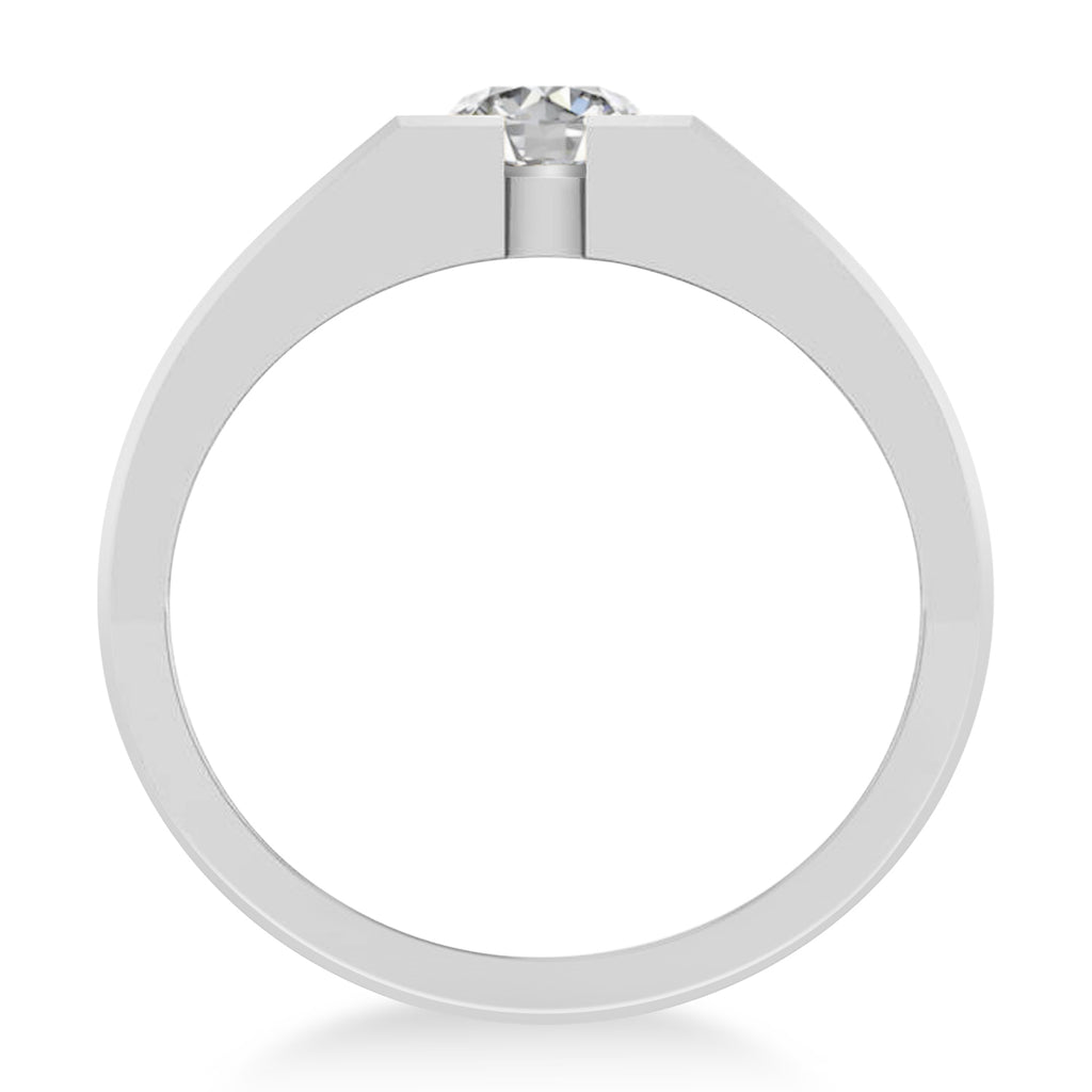 Men's Diamond Solitaire Fashion Ring 14k White Gold (1.00 ctw)