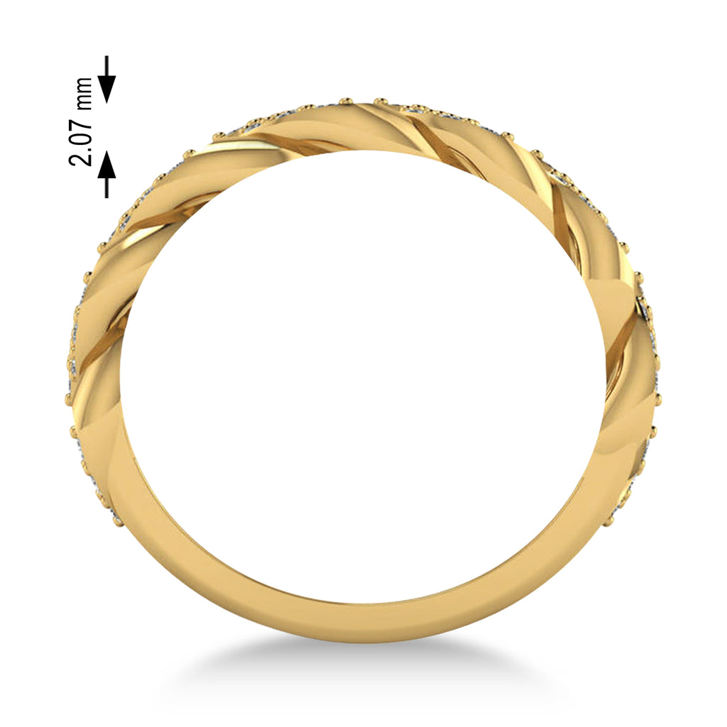 Diamond Novelty Chain Men's Ring 14k Yellow Gold (0.63ct)