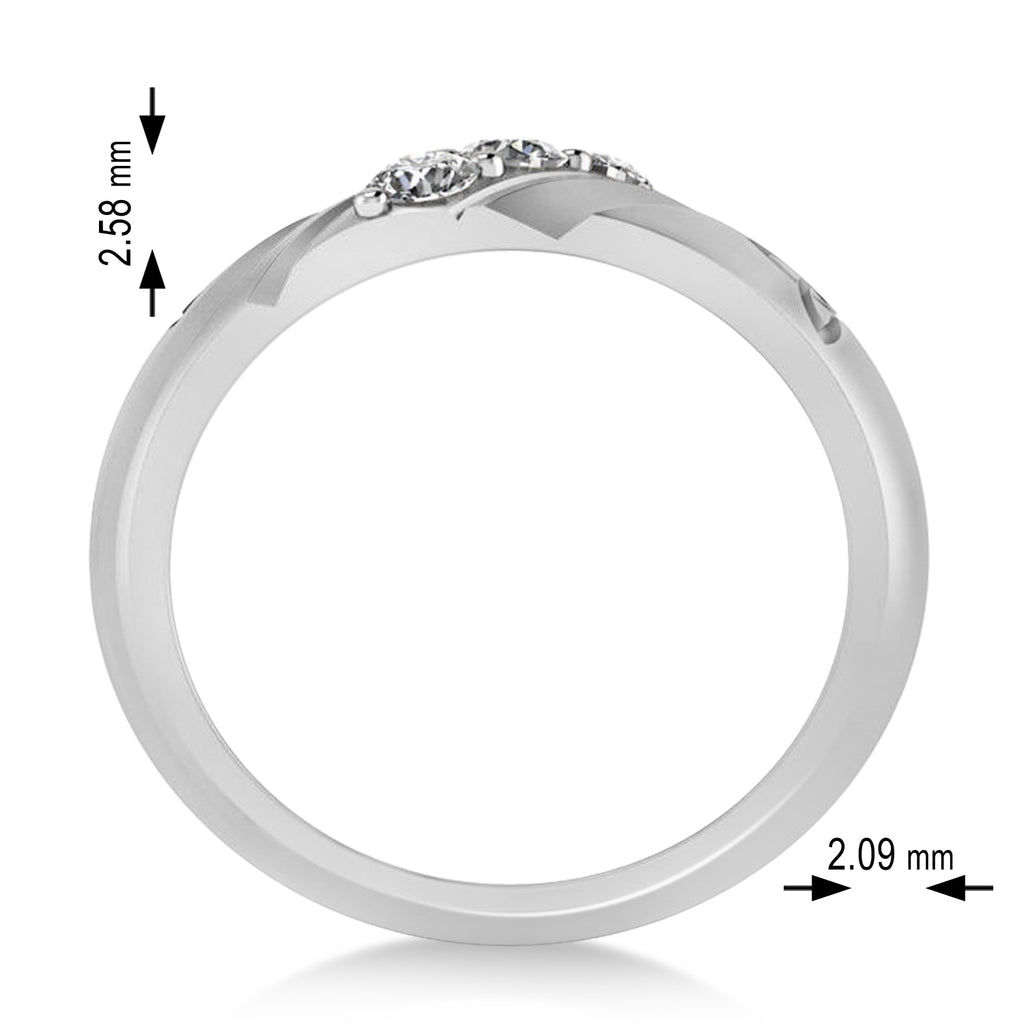 Diamond Celtic Men's Ring/Wedding Band 14k White Gold (0.30ct)