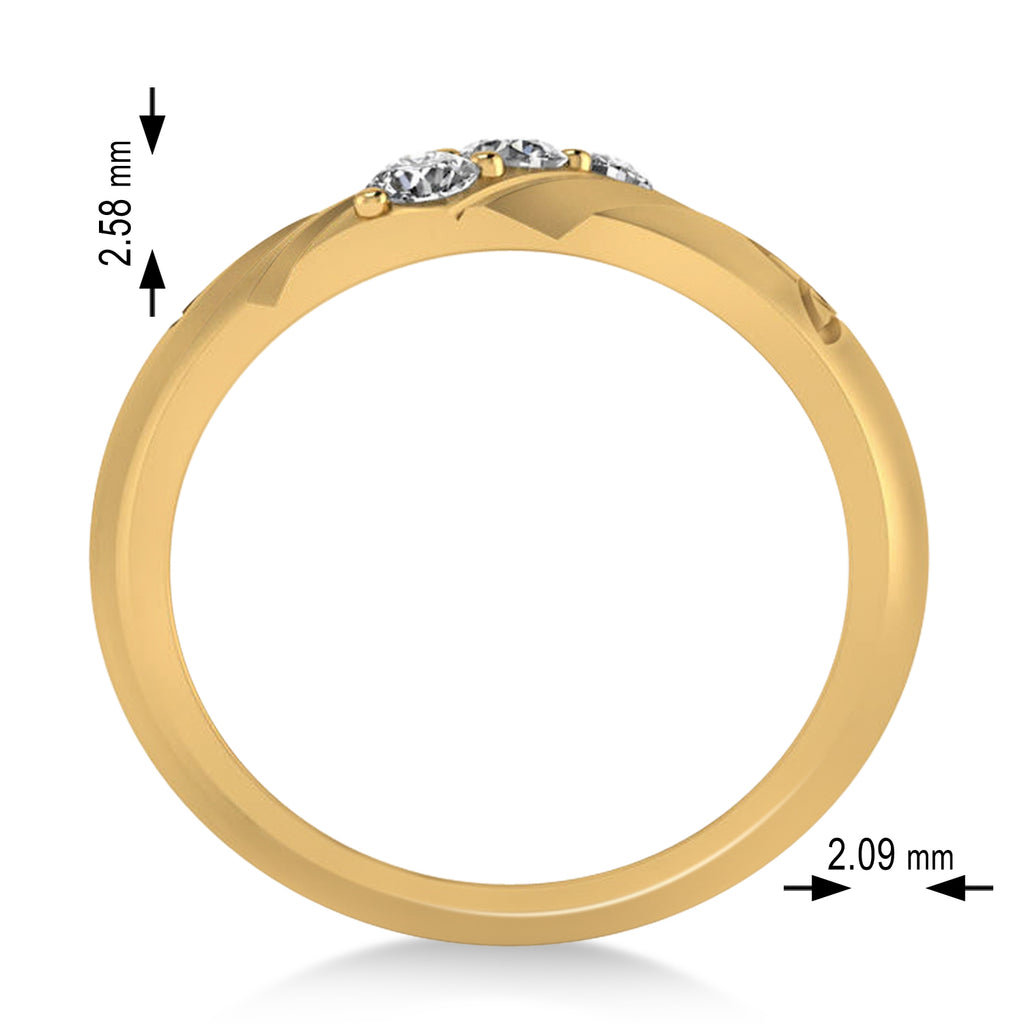 Diamond Celtic Men's Ring/Wedding Band 14k Yellow Gold (0.30ct)