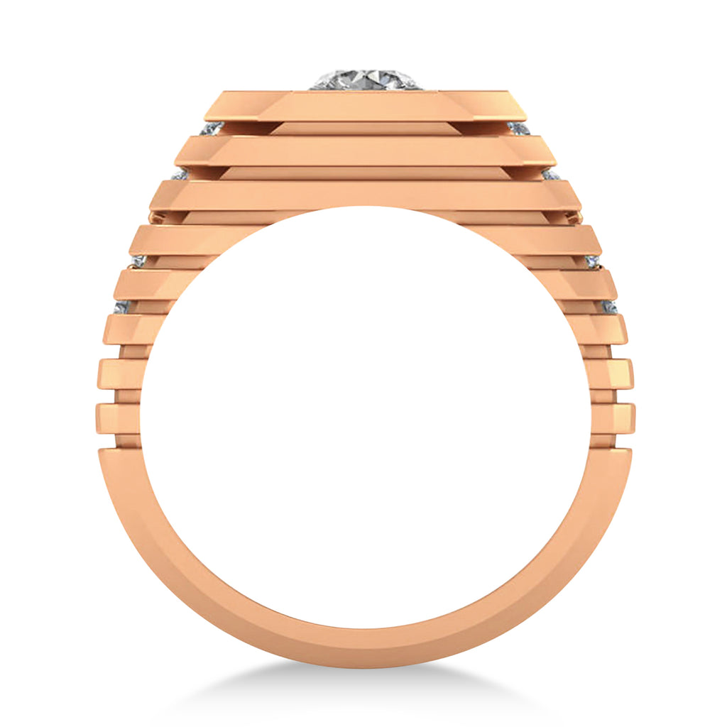 Diamond Chest Men's Ring/Wedding Band 14k Rose Gold (1.20ct)