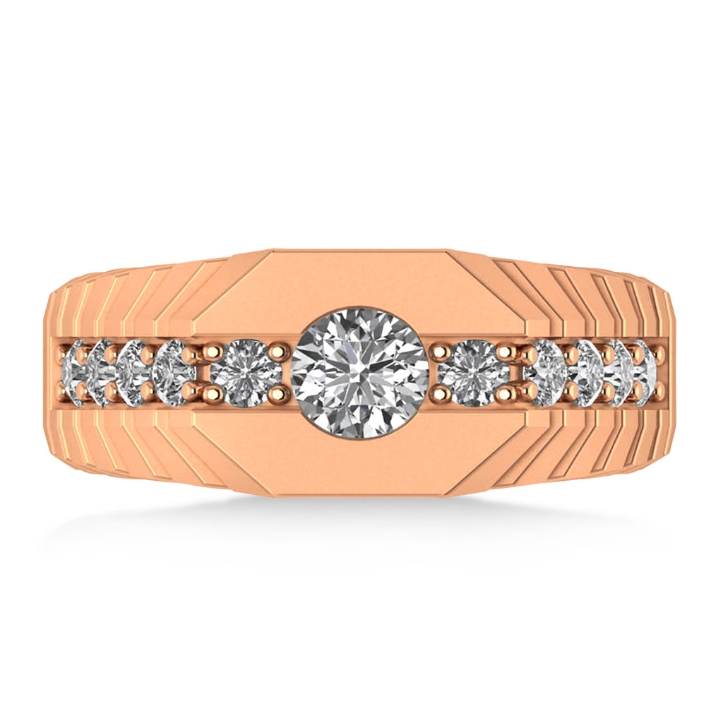 Diamond Chest Men's Ring/Wedding Band 14k Rose Gold (1.20ct)
