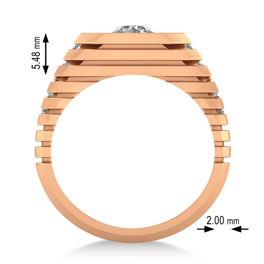 Diamond Chest Men's Ring/Wedding Band 14k Rose Gold (1.20ct)