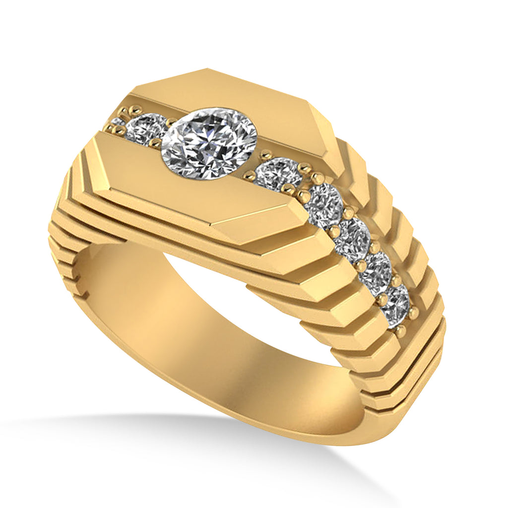 Diamond Chest Men's Ring/Wedding Band 14k Yellow Gold (1.20ct)